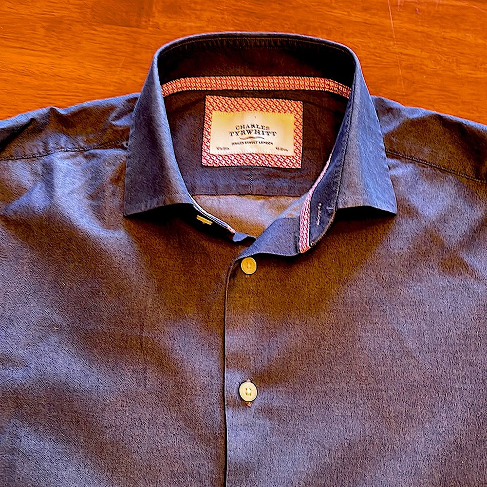 Charles Tyrwhitt dark blue denim-colored dress shirt